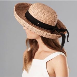 Helen Kaminski Classic 5 Bretton Straw Hat Summer Bow Flower Insignia UPF 50+